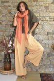 Frame Cotton Shirring Waist Wide Leg Pant Tuscan Sun